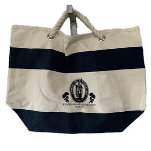 NWOT Kamehameha Schools Hawaii Campus Leed's Stripe Canvas Tote Bag